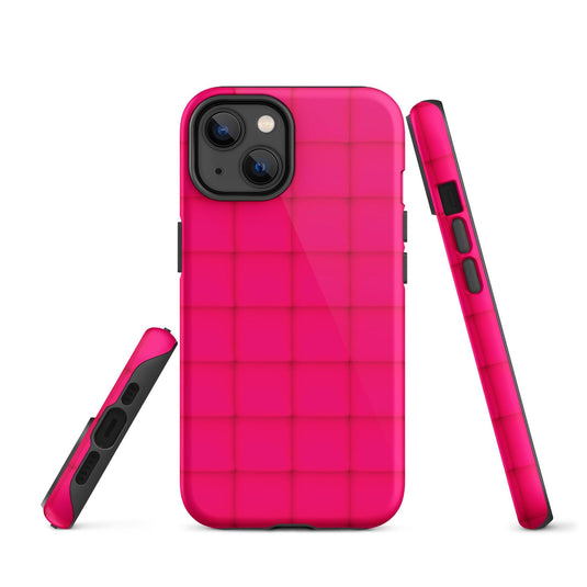 Squishy Pink Red Cubic Colorful iPhone Case Double Layer Impact Resistant Tough 3D Wrap Matte or Glossy Finish CREATIVETECH