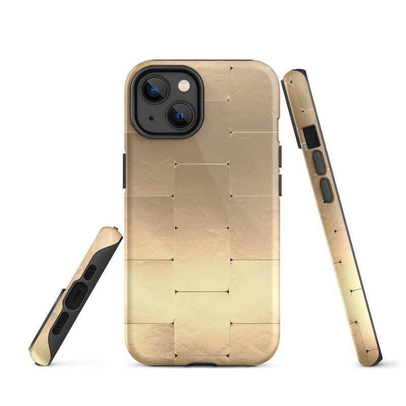 Load image into Gallery viewer, Gold Metal iPhone Case Double Layer Impact Resistant Tough 3D Wrap Matte or Glossy Finish CREATIVETECH