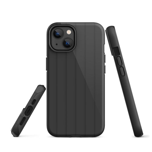 Black Ribbed Squishy iPhone Case Double Layer Impact Resistant Tough 3D Wrap Matte or Glossy Finish CREATIVETECH