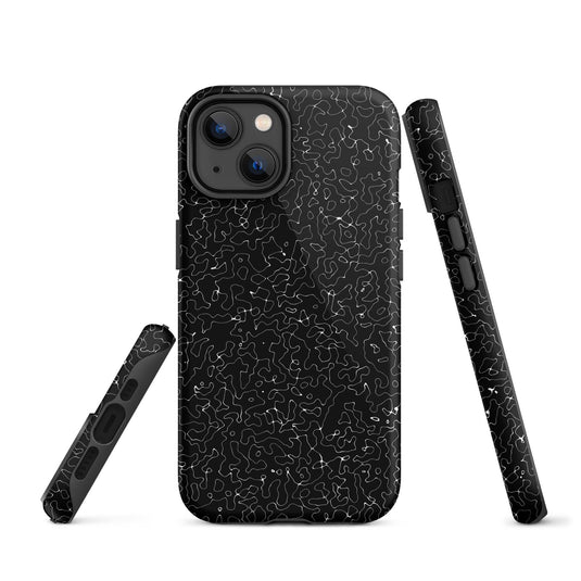 Black White Pattern Colorful Hardshell iPhone Case Double Layer Impact Resistant Tough 3D Wrap Matte or Glossy Finish CREATIVETECH