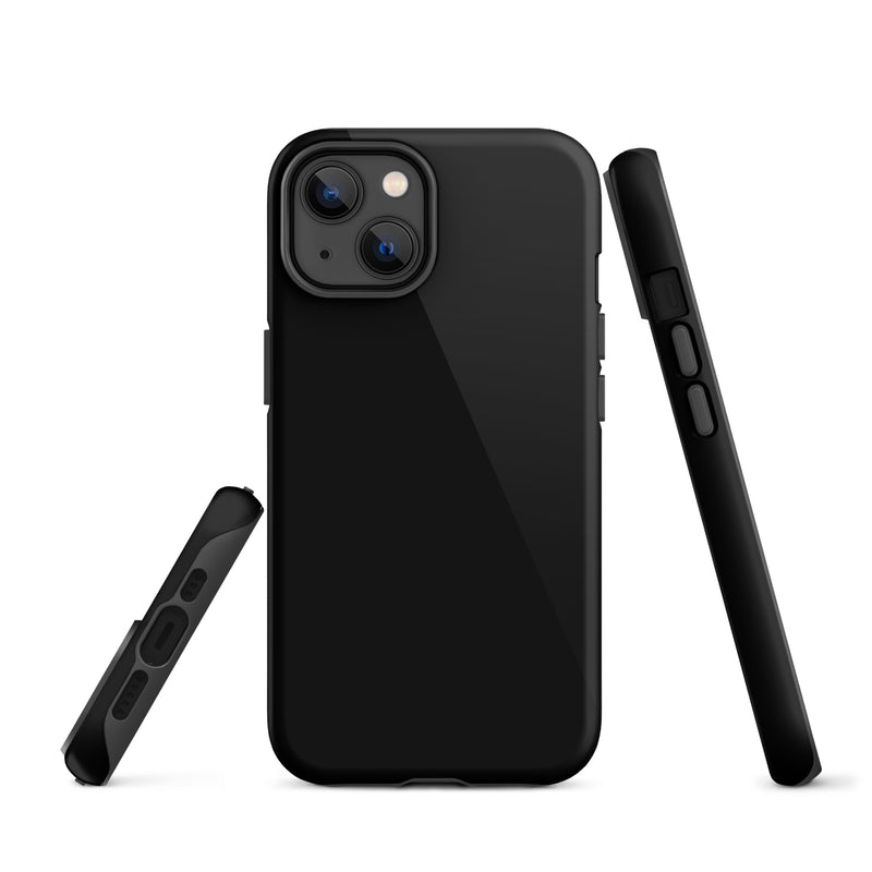Load image into Gallery viewer, Plain Color Black Double Layer iPhone Case 3D Wrap CREATIVETECH