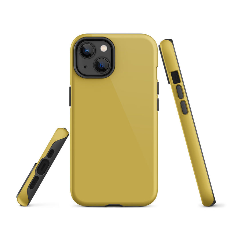 Load image into Gallery viewer, Old Gold Yellow iPhone Case Hardshell 3D Wrap Thermal Plain Color CREATIVETECH
