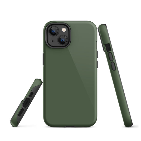 Deep Sage Green iPhone Case Hardshell 3D Wrap Thermal Plain Color CREATIVETECH