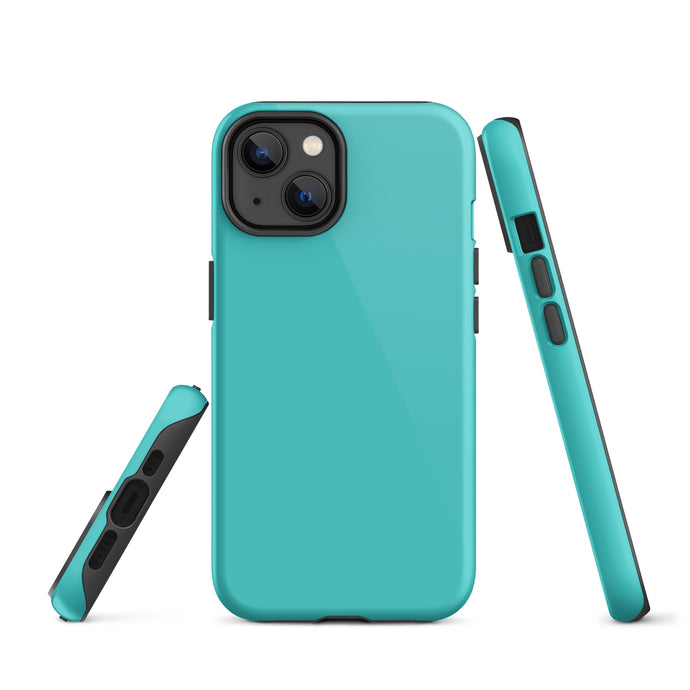 Turquoise Blue iPhone Case Hardshell 3D Wrap Thermal Plain Color CREATIVETECH