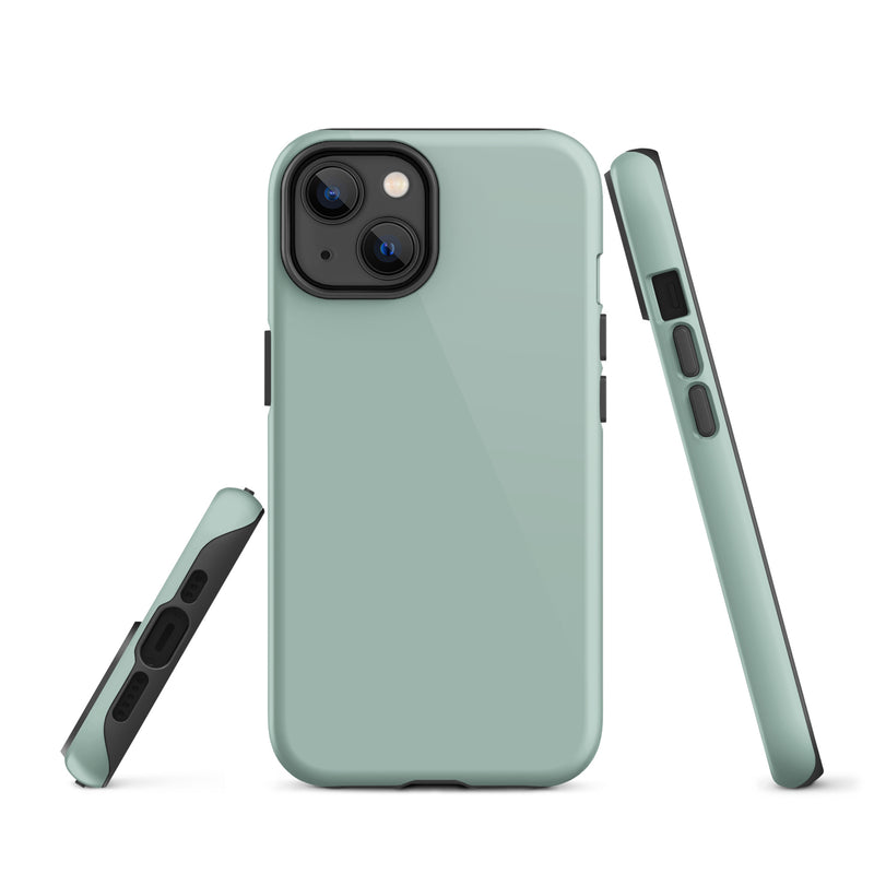Load image into Gallery viewer, Opal Green Blue iPhone Case Hardshell 3D Wrap Thermal Plain Color CREATIVETECH