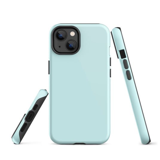 Light Cyan Blue iPhone Case Hardshell 3D Wrap Thermal Plain Color CREATIVETECH