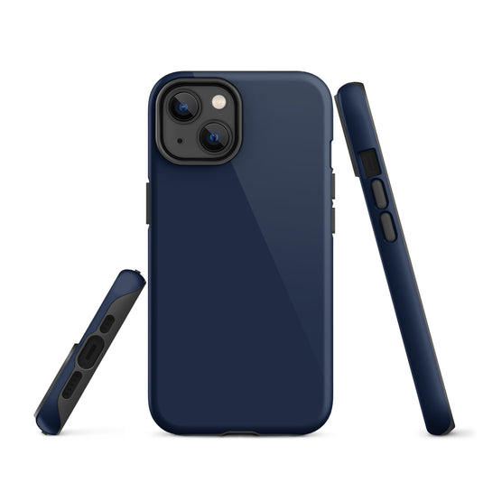 Navy Blue iPhone Case Hardshell 3D Wrap Thermal Plain Color CREATIVETECH