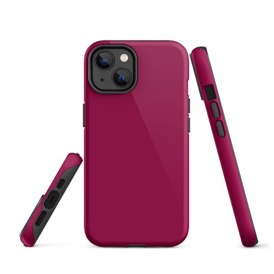 Light Burgundy Red iPhone Case Hardshell 3D Wrap Thermal Plain Color CREATIVETECH