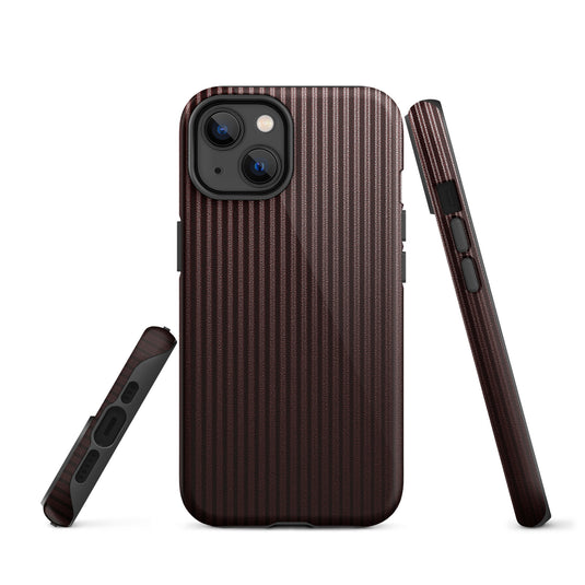 Dark Red Striped iPhone Case Hardshell 3D Wrap Thermal CREATIVETECH