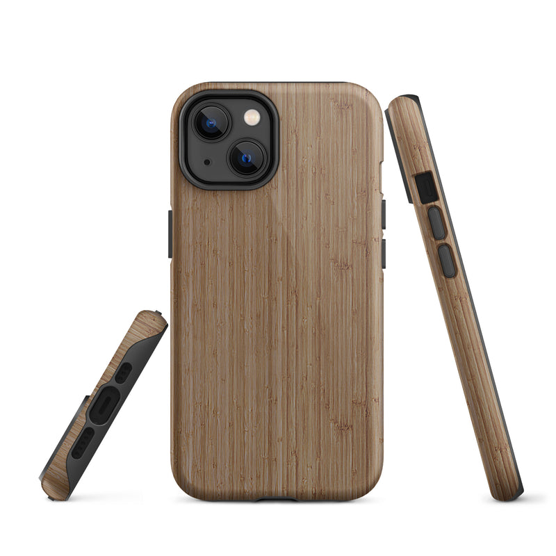Load image into Gallery viewer, Brown Bamboo Wood iPhone Case Hardshell 3D Wrap Thermal CREATIVETECH