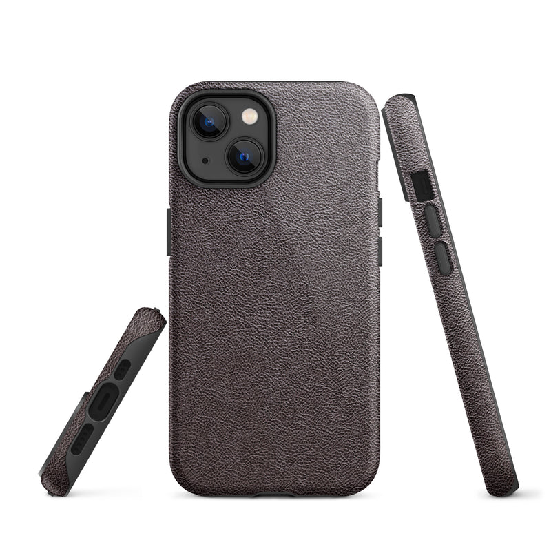 Load image into Gallery viewer, Dark Brown Leather iPhone Case Hardshell 3D Wrap Thermal CREATIVETECH