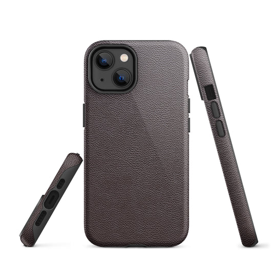 Dark Brown Leather iPhone Case Hardshell 3D Wrap Thermal CREATIVETECH