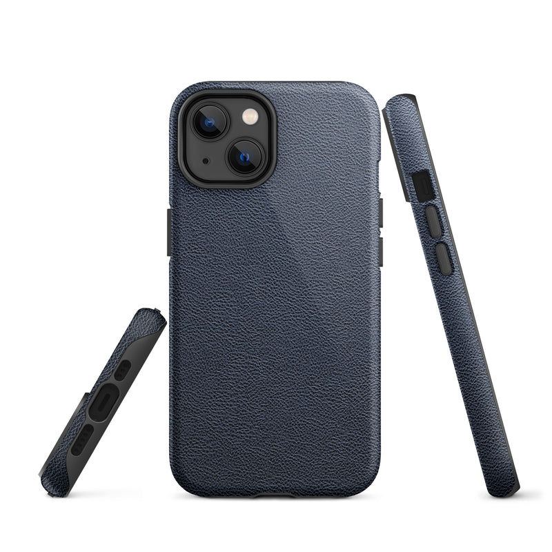 Load image into Gallery viewer, Deep Blue Leather iPhone Case Hardshell 3D Wrap Thermal CREATIVETECH