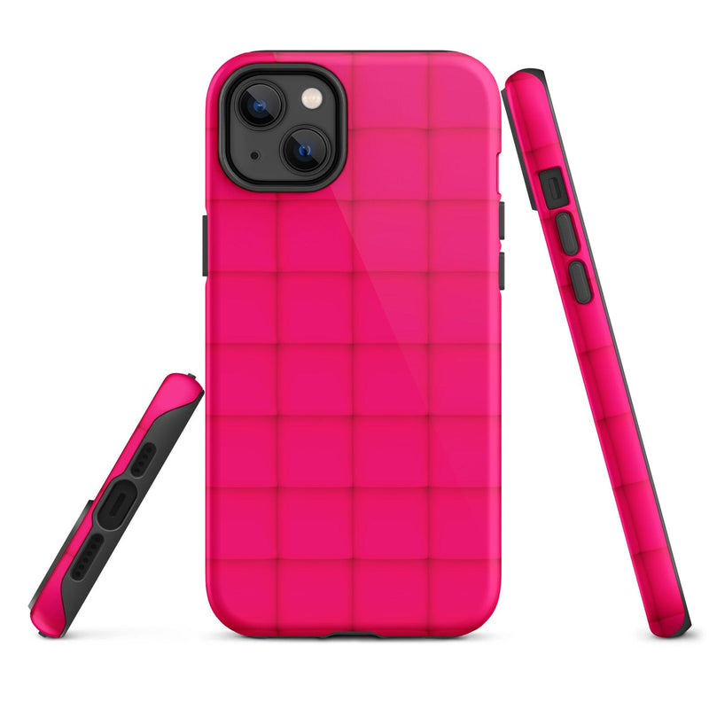 Load image into Gallery viewer, Squishy Pink Red Cubic Colorful iPhone Case Double Layer Impact Resistant Tough 3D Wrap Matte or Glossy Finish CREATIVETECH