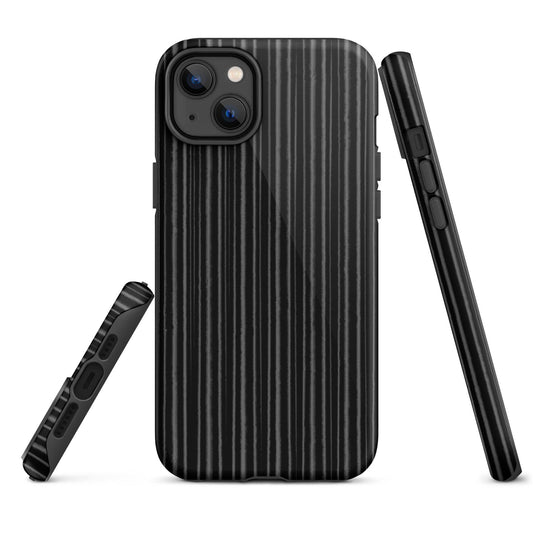 Black Ribbed Carbon Fiber iPhone Case Double Layer Impact Resistant Tough 3D Wrap Matte or Glossy Finish CREATIVETECH