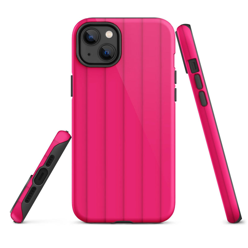Load image into Gallery viewer, Berry Red Pink Ribbed Colorful iPhone Case Double Layer Impact Resistant Tough 3D Wrap Matte or Glossy Finish CREATIVETECH