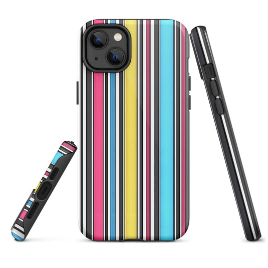 CMYK Ribbed Colorful Hardshell iPhone Case Double Layer Impact Resistant Tough 3D Wrap Matte or Glossy Finish CREATIVETECH