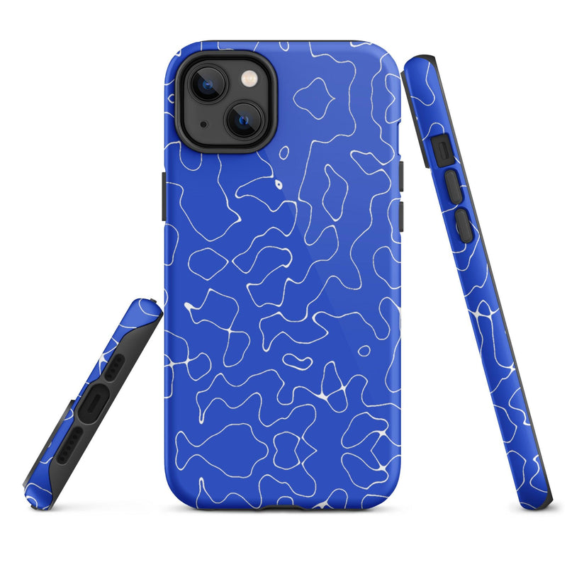 Load image into Gallery viewer, Abstract Organic Blue Hardshell iPhone Case Double Layer Impact Resistant Tough 3D Wrap Matte or Glossy Finish CREATIVETECH