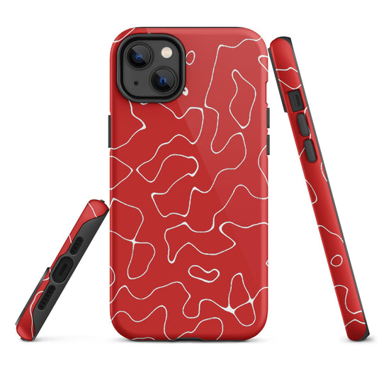 Organic Red Colorful Hardshell iPhone Case Double Layer Impact Resistant Tough 3D Wrap Matte or Glossy Finish CREATIVETECH