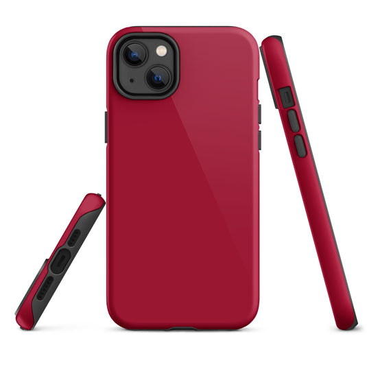Carmine Red iPhone Case Hardshell 3D Wrap Thermal Plain Color CREATIVETECH