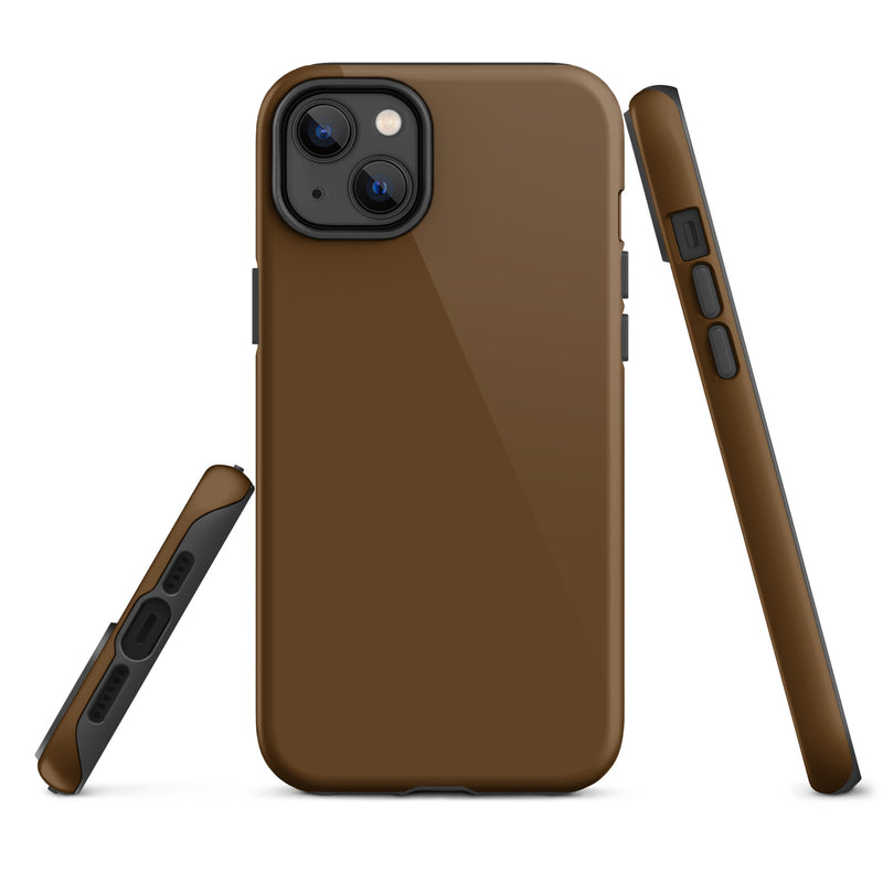 Load image into Gallery viewer, Brown iPhone Case Hardshell 3D Wrap Thermal Plain Color CREATIVETECH