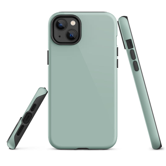 Opal Green Blue iPhone Case Hardshell 3D Wrap Thermal Plain Color CREATIVETECH