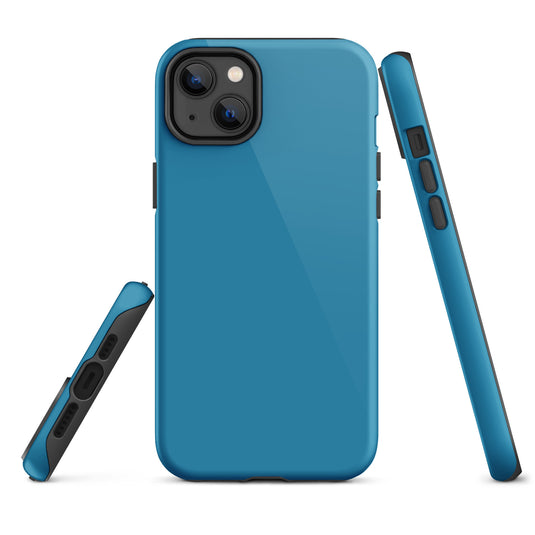 Pelorous Blue iPhone Case Hardshell 3D Wrap Thermal Plain Color CREATIVETECH