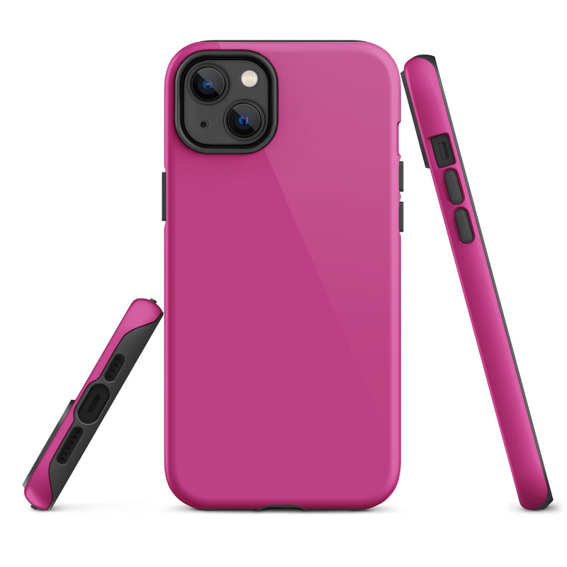 Load image into Gallery viewer, Deep Cerise Pink iPhone Case Hardshell 3D Wrap Thermal Plain Color CREATIVETECH