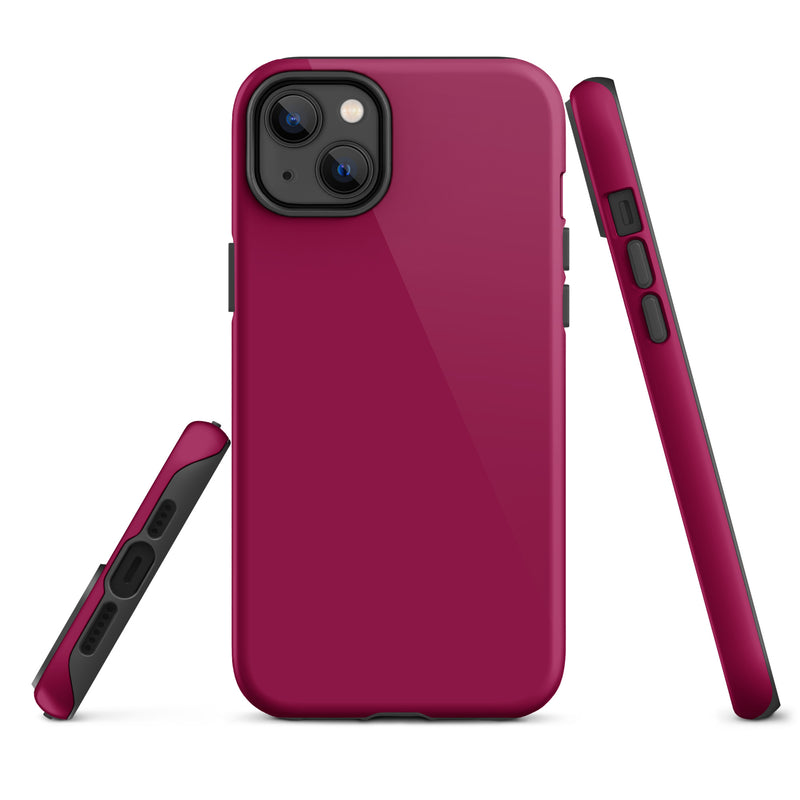 Load image into Gallery viewer, Light Burgundy Red iPhone Case Hardshell 3D Wrap Thermal Plain Color CREATIVETECH