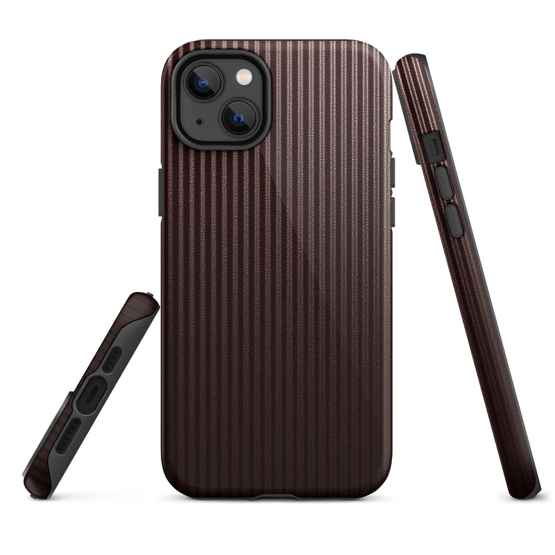 Load image into Gallery viewer, Dark Red Striped iPhone Case Hardshell 3D Wrap Thermal CREATIVETECH