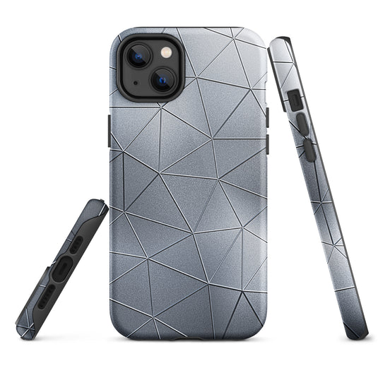 Silver  Polygon Metal iPhone Case Hardshell 3D Wrap Thermal CREATIVETECH