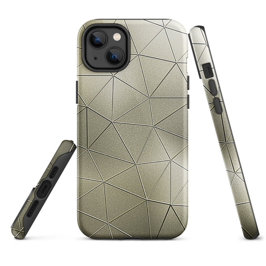 Golden Polygon Metal iPhone Case Hardshell 3D Wrap Thermal CREATIVETECH