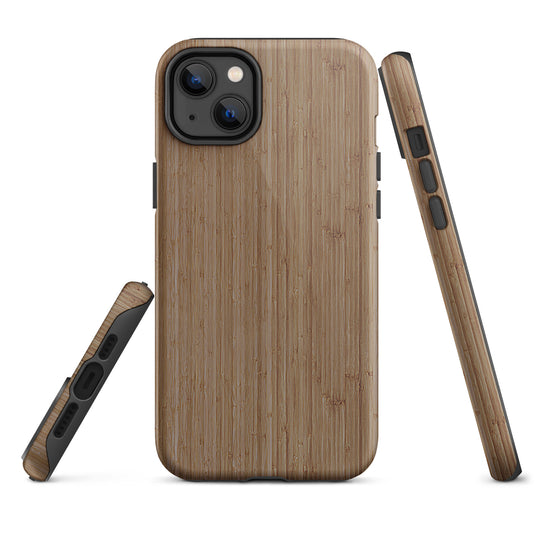 Brown Bamboo Wood iPhone Case Hardshell 3D Wrap Thermal CREATIVETECH