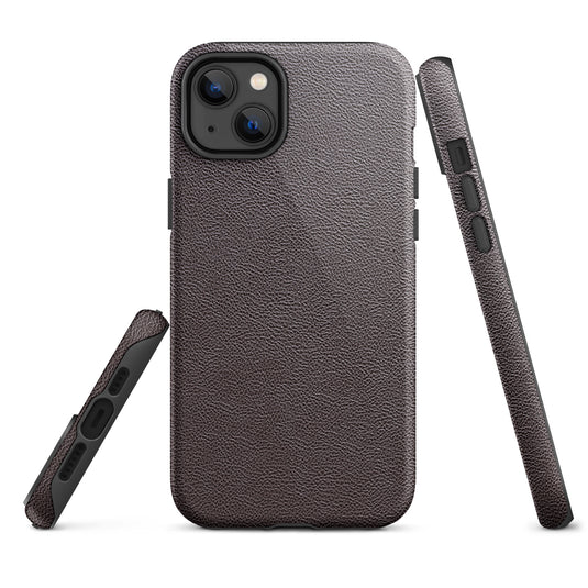 Dark Brown Leather iPhone Case Hardshell 3D Wrap Thermal CREATIVETECH