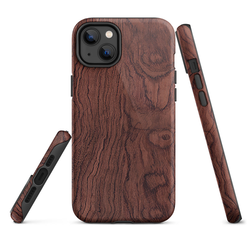 Load image into Gallery viewer, Bubinga Brown Wood iPhone Case Hardshell 3D Wrap Thermal CREATIVETECH