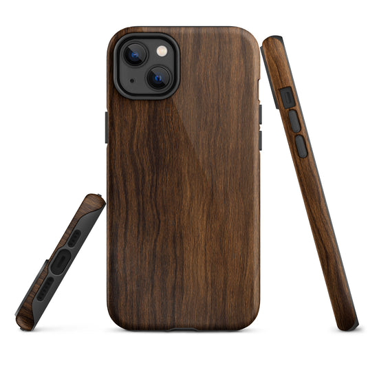 Medium Brown Wood iPhone Case Hardshell 3D Wrap Thermal CREATIVETECH