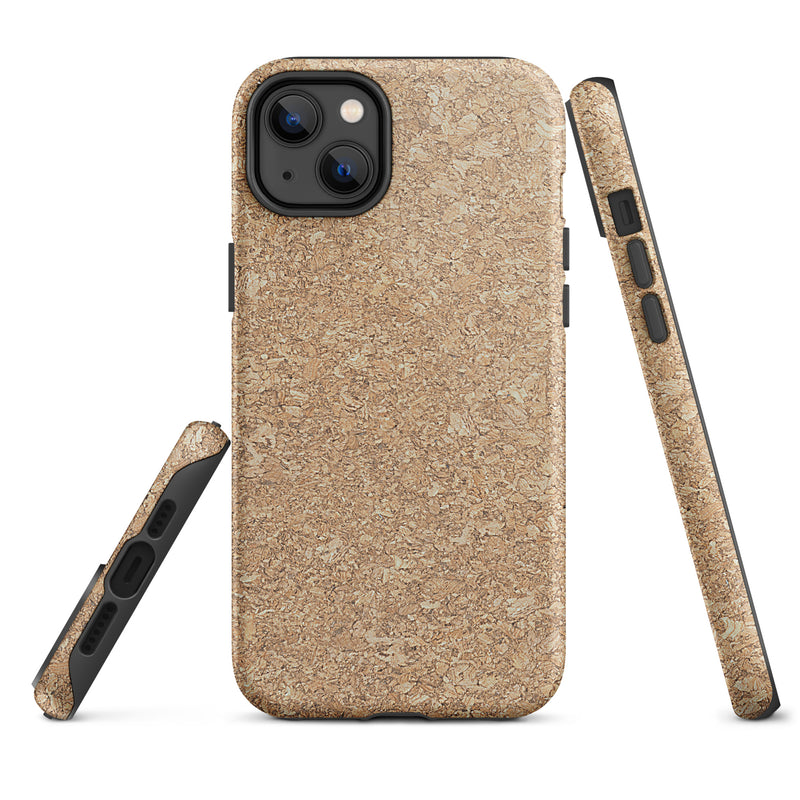 Load image into Gallery viewer, Beige Brown Cork Wood iPhone Case Hardshell 3D Wrap Thermal CREATIVETECH