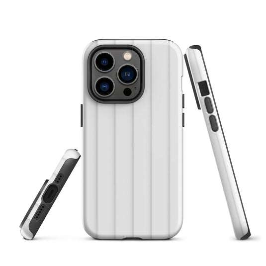 White Squishy Ribbed iPhone Case Double Layer Impact Resistant Tough 3D Wrap Matte or Glossy Finish CREATIVETECH