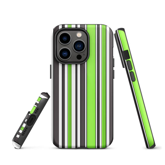 Green White Colorful iPhone Case Double Layer Impact Resistant Tough 3D Wrap Matte or Glossy Finish CREATIVETECH