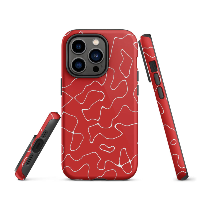 Load image into Gallery viewer, Organic Red Colorful Hardshell iPhone Case Double Layer Impact Resistant Tough 3D Wrap Matte or Glossy Finish CREATIVETECH
