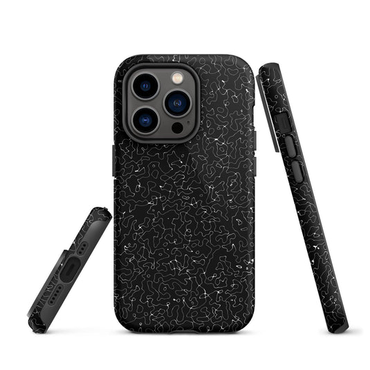 Black White Pattern Colorful Hardshell iPhone Case Double Layer Impact Resistant Tough 3D Wrap Matte or Glossy Finish CREATIVETECH