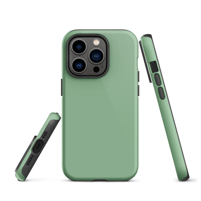 Load image into Gallery viewer, Dark Sea Green iPhone Case Hardshell 3D Wrap Thermal Plain Color CREATIVETECH