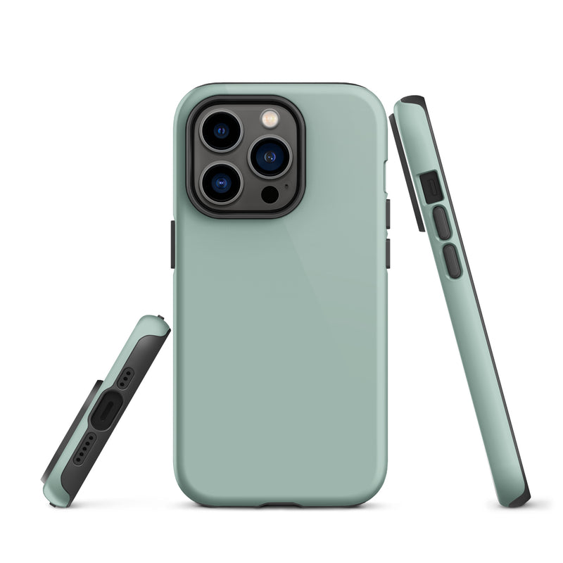 Load image into Gallery viewer, Opal Green Blue iPhone Case Hardshell 3D Wrap Thermal Plain Color CREATIVETECH