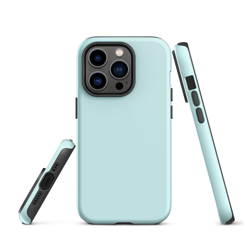 Load image into Gallery viewer, Light Cyan Blue iPhone Case Hardshell 3D Wrap Thermal Plain Color CREATIVETECH