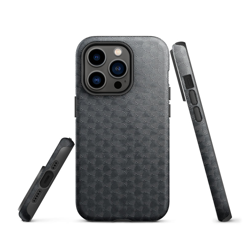Load image into Gallery viewer, Carved Metal Dark iPhone Case Hardshell 3D Wrap Thermal Plain Color CREATIVETECH