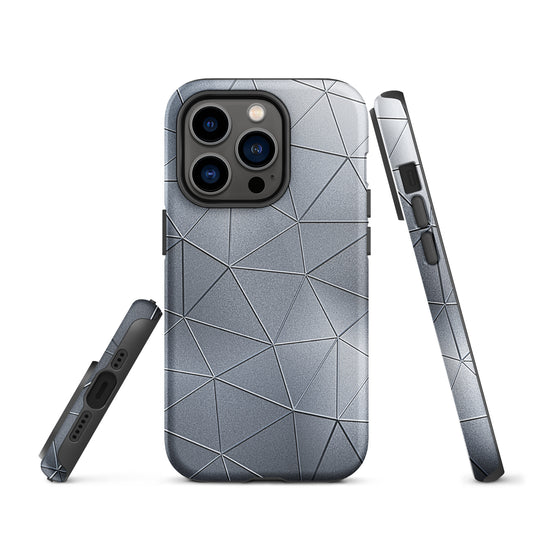 Silver  Polygon Metal iPhone Case Hardshell 3D Wrap Thermal CREATIVETECH