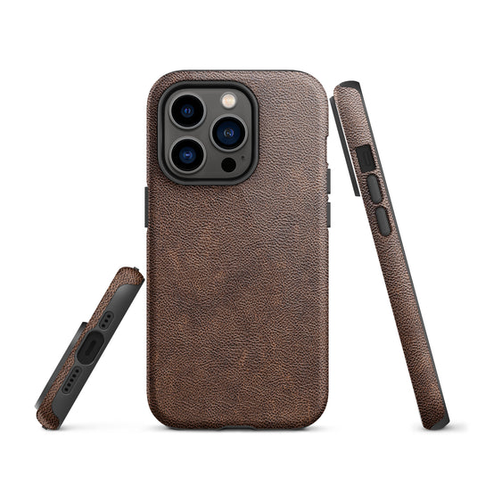 Brown Leather iPhone Case Hardshell 3D Wrap Thermal CREATIVETECH