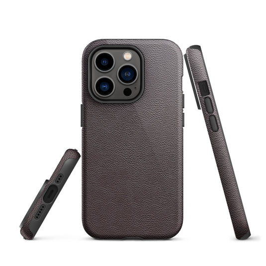 Dark Brown Leather iPhone Case Hardshell 3D Wrap Thermal CREATIVETECH