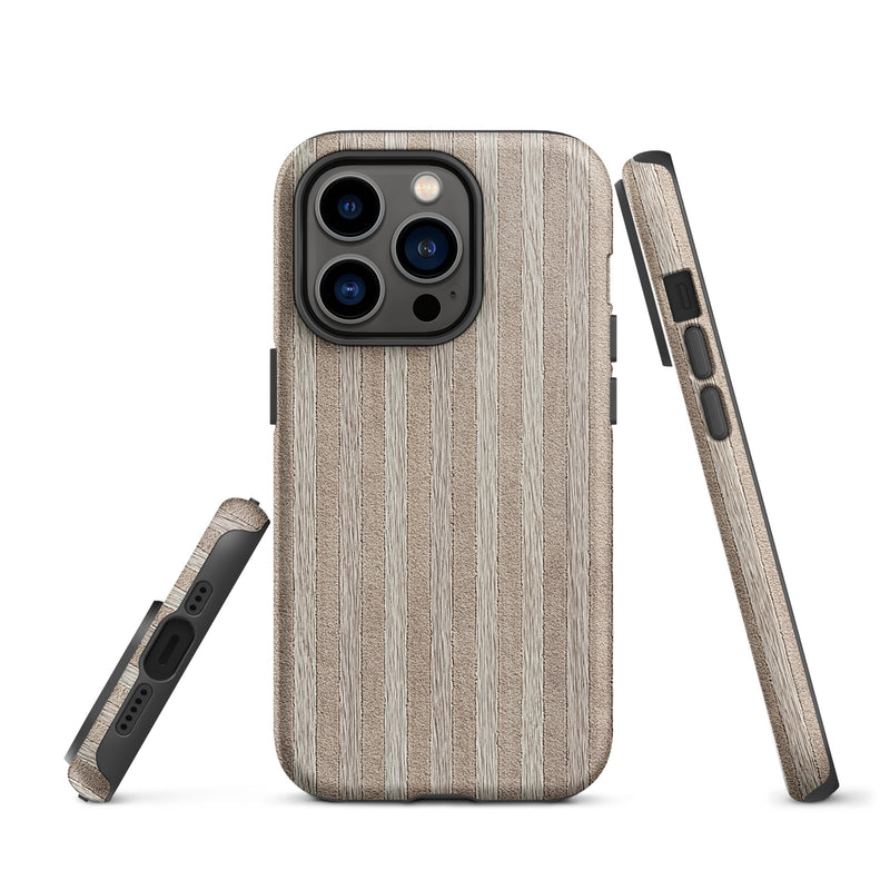 Load image into Gallery viewer, Light Striped Wood iPhone Case Hardshell 3D Wrap Thermal CREATIVETECH
