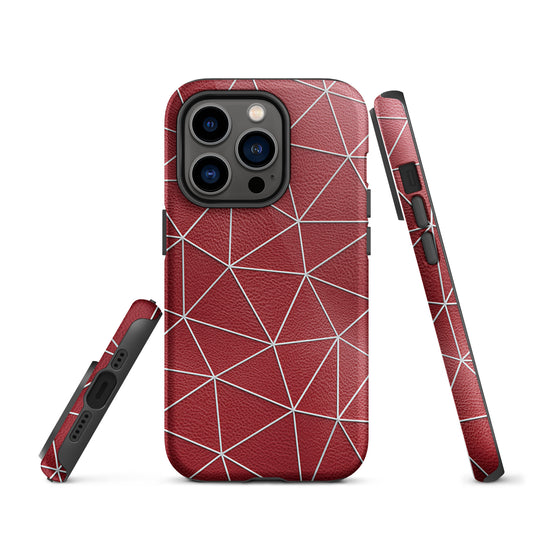 White Polygon Red Leather CREATIVETECH